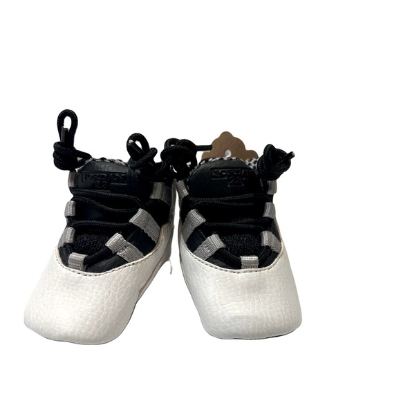 Rare Gently Used Nike Air Jordan Retro 10x Crib Shoes White, Black & Gray - Picture 2 of 4